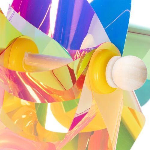 Floristik24 Mulino a vento da balcone, colorato elemento di attrazione, decorazione estiva da giardino, 75 cm