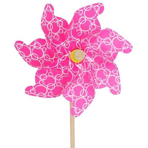 Floristik24 Mulino a vento Ø42cm rosa L110cm