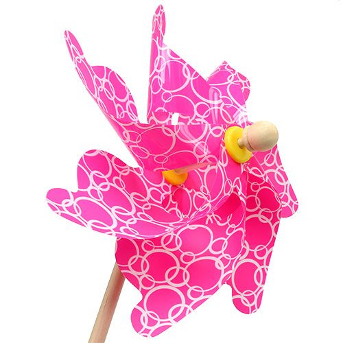 Floristik24 Mulino a vento Ø42cm rosa L110cm