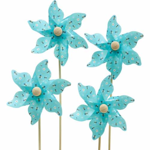 Mulino a vento girandola api turchese Ø8,5 cm decorazione estiva giardino 12 pezzi