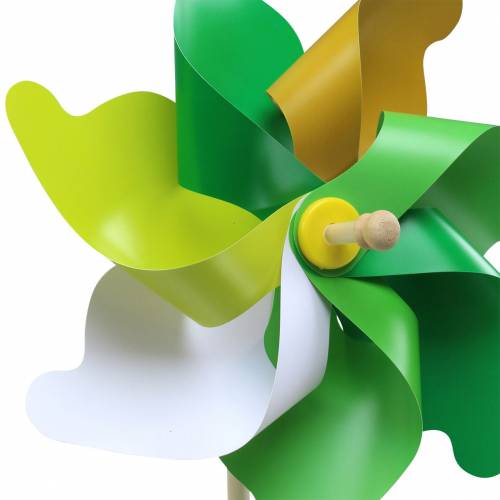 Floristik24 Elegante mulino a vento sull'asta verde oro bianco Ø30cm