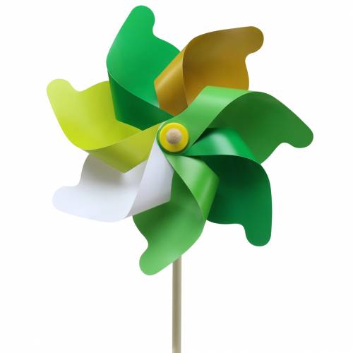 Floristik24 Elegante mulino a vento sull'asta verde oro bianco Ø30cm