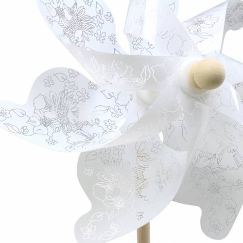 Floristik24 Mulino a vento bianco Ø30cm