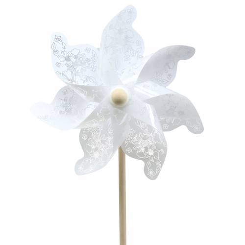 Floristik24 Mulino a vento bianco Ø30cm