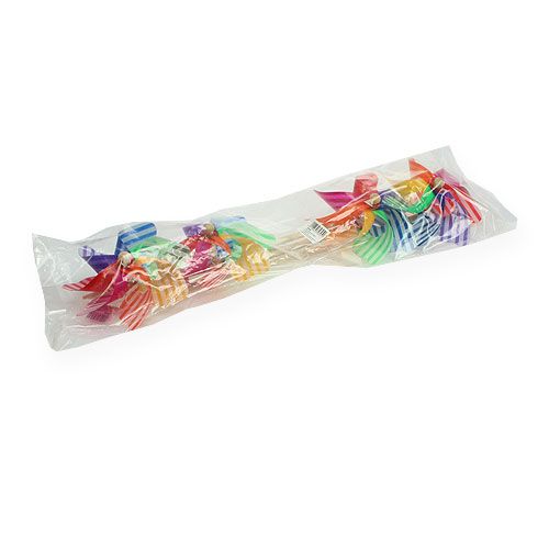 Floristik24 Spina da giardino Mulino a vento a strisce Ø17cm 4 pezzi