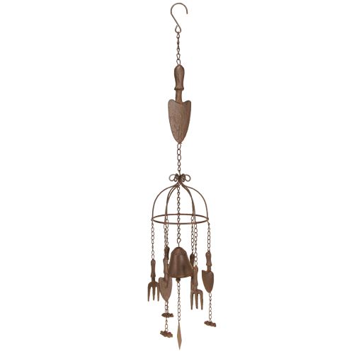 Prodotto Campanello a vento in metallo, decorazione per attrezzi da giardino, marrone Ø13cm H76cm