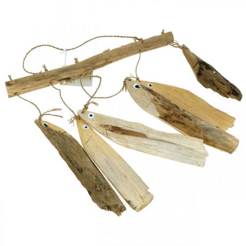 Floristik24 Decorazione di pesci marittimi, campanelli eolici in legno, decorazione in legno L50cm W30cm