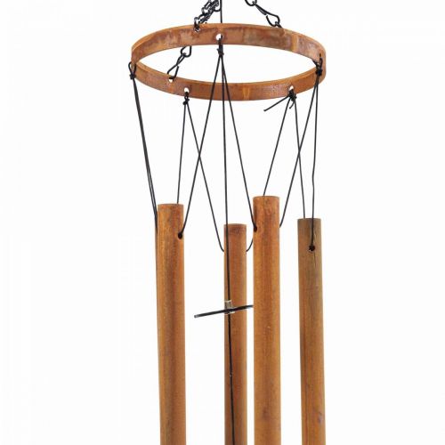 Floristik24 Campanella a vento in metallo patina per uccelli da giardino 22,5x82 cm
