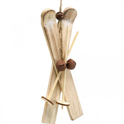 Floristik24 Sci deco invernale Coppia di sci decorazione albero di Natale in legno H17cm 4 pezzi
