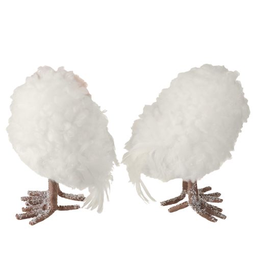 Prodotto Decorazione invernale figure decorative gufo in piedi bianco 15cm 2 pezzi