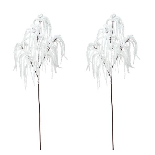 Floristik24 Ramo decorativo di salice piangente decorazione invernale bianco glitter 82 cm 2 pezzi