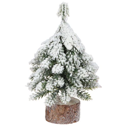 Floristik24 Decorazione invernale Albero di Natale in verde bianco Ø7cm H14cm 4 pezzi