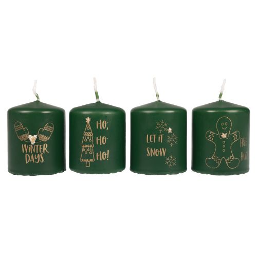 Prodotto Candele natalizie candele Natale verde Ø5cm H6cm 4 pz
