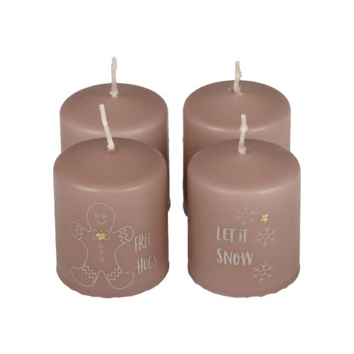 Prodotto Candele di Natale candele Natale rosa Ø5cm H6cm 4 pezzi