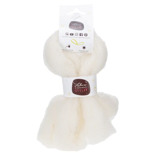 Prodotto Cordoncino di lana, nastro di lana bianco, 2 m, lana decorativa per lavori artigianali e confezioni