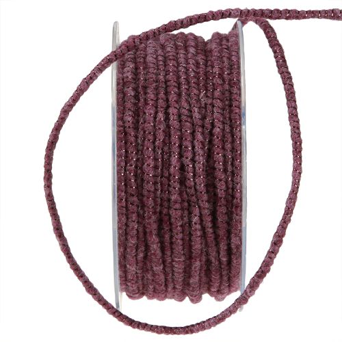 Prodotto Filo di lana con cordoncino in feltro mica viola Ø5mm 33m