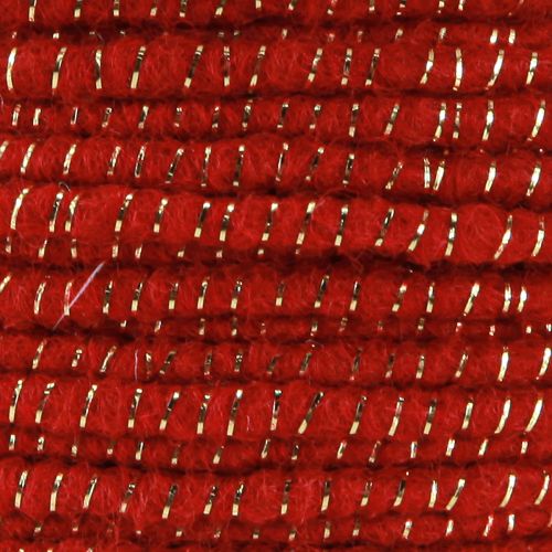 Prodotto Filo di lana con cordoncino in feltro rosso mica Ø5mm 33m