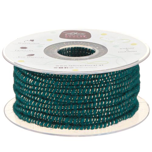 Filo di lana con filo di feltro cordone di lana turchese oro Ø5mm 33m