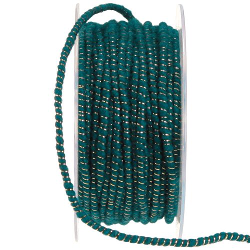 Prodotto Filo di lana con filo di feltro cordone di lana turchese oro Ø5mm 33m