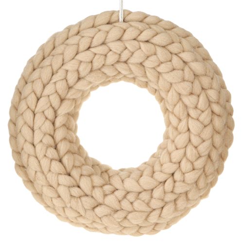 Prodotto Ghirlanda decorativa in feltro di lana da appendere marrone chiaro Ø25cm L4cm