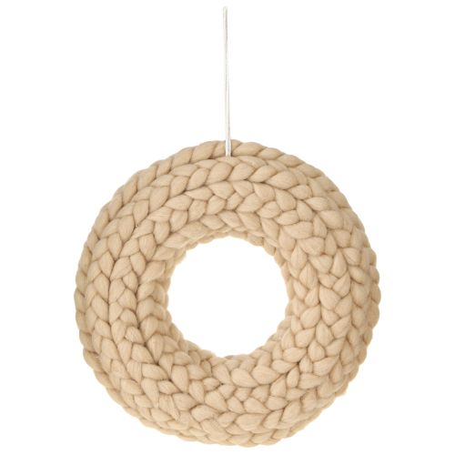 Prodotto Ghirlanda decorativa in feltro di lana da appendere marrone chiaro Ø25cm L4cm