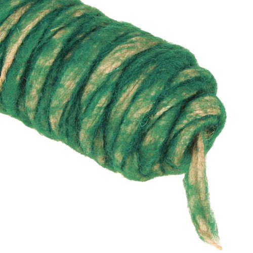 Prodotto Cordone di lana verde vintage filo traspirante di lana naturale di iuta 30 m