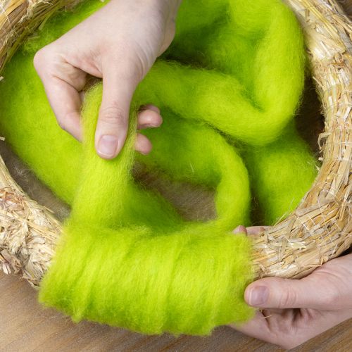 Filato di lana morbida per decorazioni stagionali 2 m verde | Floristik24.it