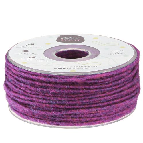 Cordoncino di lana viola 3 mm 100 m