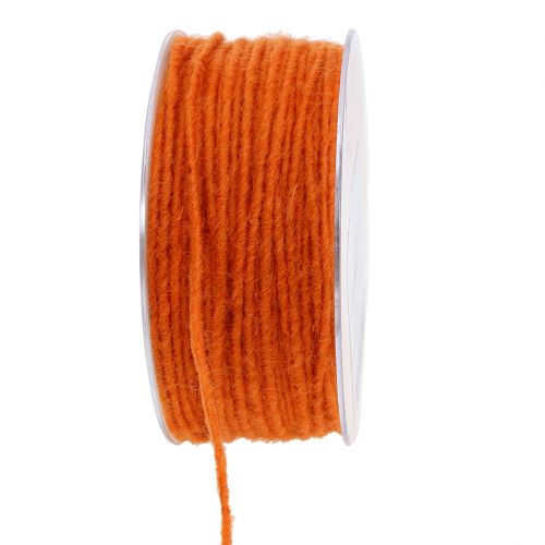 Floristik24 Cordone di lana arancione 3 mm 100 m