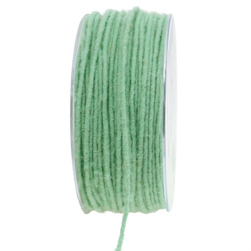 Cordoncino di lana verde menta 3 mm 100 m