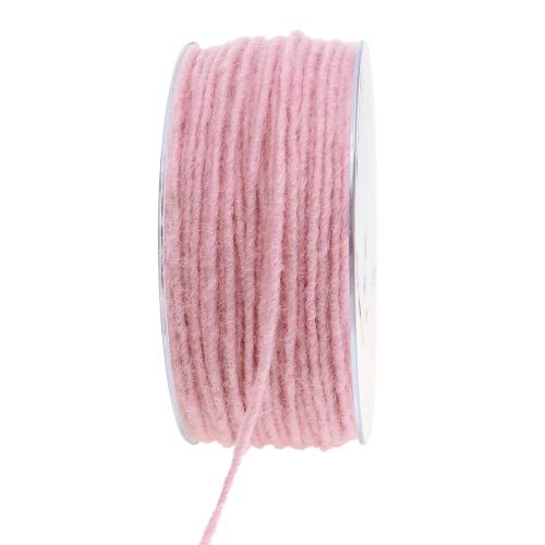 Cordone di lana rosa 3 mm 100 m