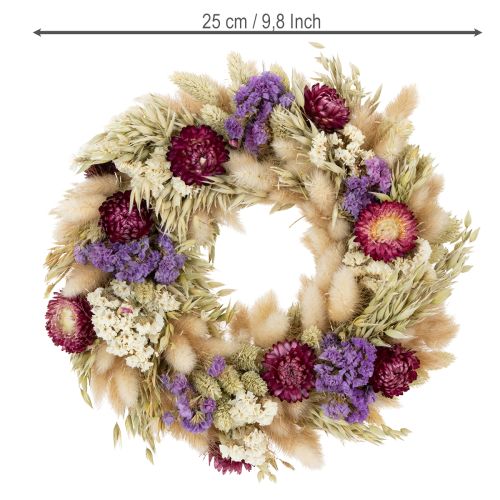 Prodotto Ghirlanda di fiori secchi, decorazione festiva per la tavola, ideale per occasioni e stagioni speciali, 25 cm.