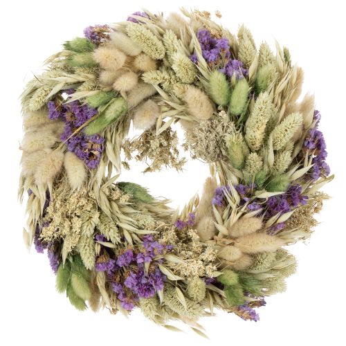 Ghirlanda di fiori secchi per primavera ed estate, per tavolo e porta d'ingresso, per occasioni speciali con accenti di colore, 26 cm