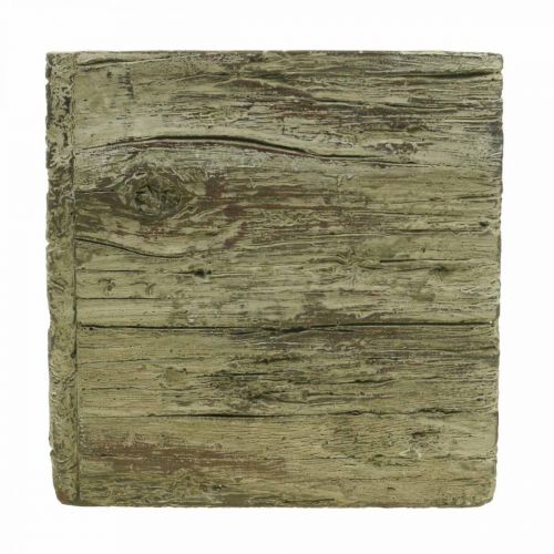 Floristik24 Vaso da fiori quadrato 18x18 cm scatola di cemento aspetto legno