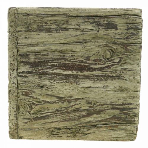 Floristik24 Fioriera quadrata 15x15cm in cemento effetto legno