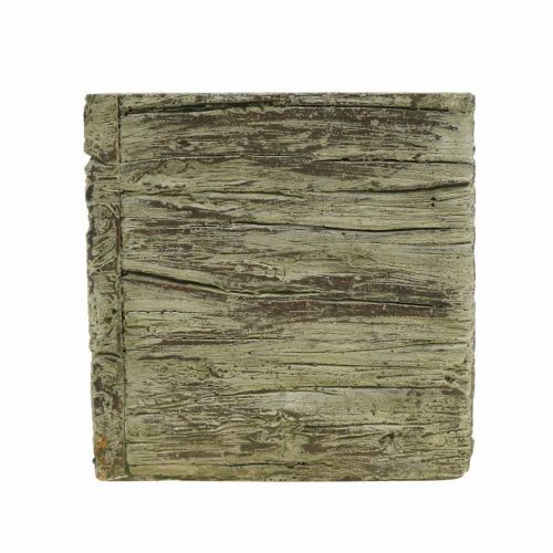 Floristik24 Portavasi quadrato 9,5x9,5 cm fioriera in cemento effetto legno