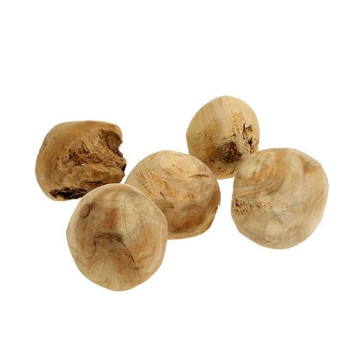 Floristik24 Polpetta di radice in legno di abete Ø7cm naturale 5 pz