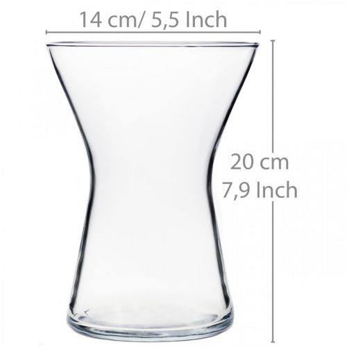 Vaso in vetro X trasparente Ø14cm H19cm