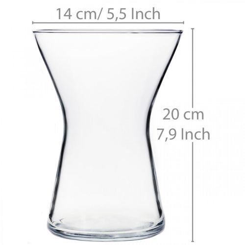 Floristik24 Vaso in vetro X trasparente Ø14cm H19cm