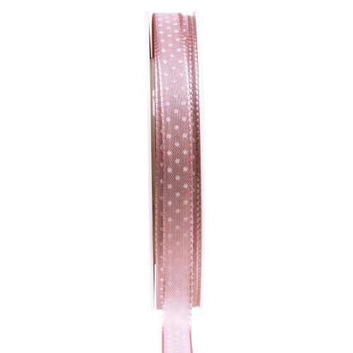 Floristik24 Nastro regalo nastro decorativo punteggiato rosa antico 10 mm 25 m