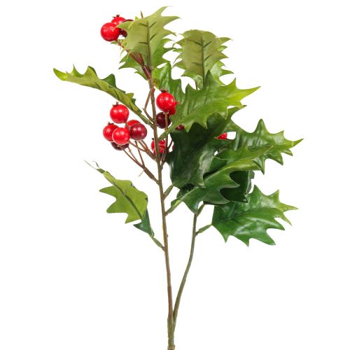 Prodotto Holly Ilex Ramo di bacche artificiali Pianta artificiale 60 cm