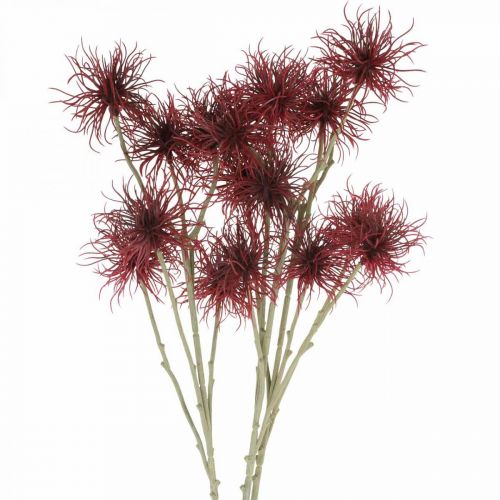 Floristik24 Xanthium fiore artificiale decorazione autunnale rosso 6 fiori 80 cm 3 pezzi