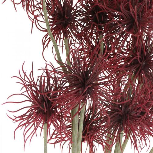 Prodotto Xanthium fiore artificiale decorazione autunnale rosso 6 fiori 80 cm 3 pezzi