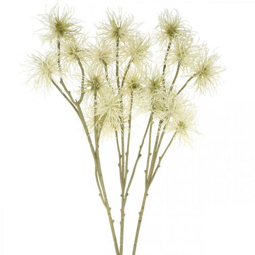 Prodotto Xanthium fiore artificiale crema decorazione autunnale 6 fiori 80 cm 3 pezzi