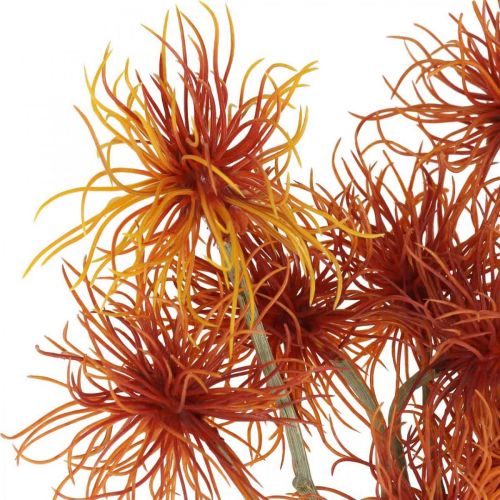 Prodotto Xanthium fiore artificiale decorazione autunnale arancione 6 fiori 80 cm 3 pezzi