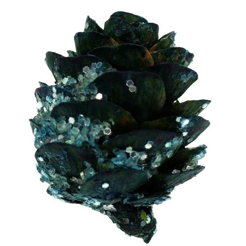 Floristik24 Piccoli coni verdi ghiacciati 200g