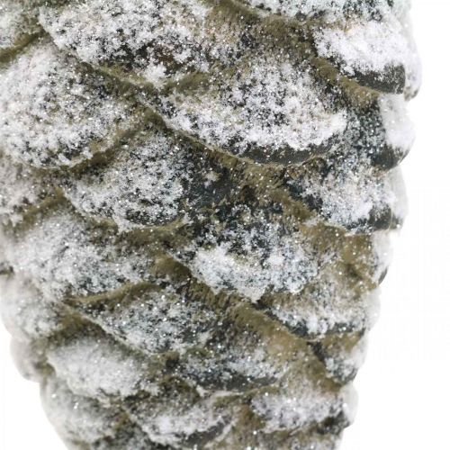 Floristik24 Grande cono decorativo da appendere Cono di neve artificiale 23cm