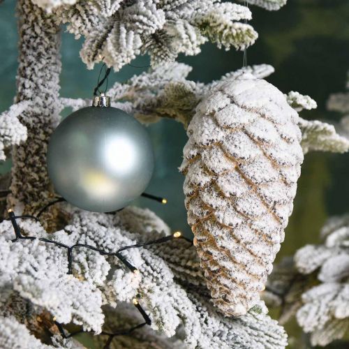 Floristik24 Grande cono decorativo da appendere Cono di neve artificiale 23cm