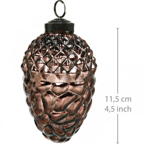 Floristik24 Coni da appendere, decorazioni per alberi, vero vetro, decorazioni autunnali, ottiche antiche Ø7cm H11,5cm 6 pezzi