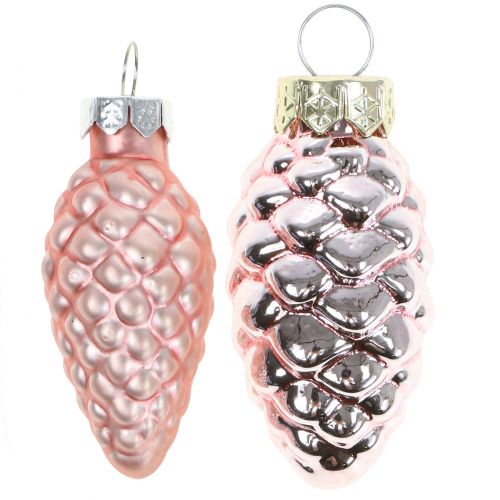 Mix di coni in vetro rosa 5 cm 14 pz